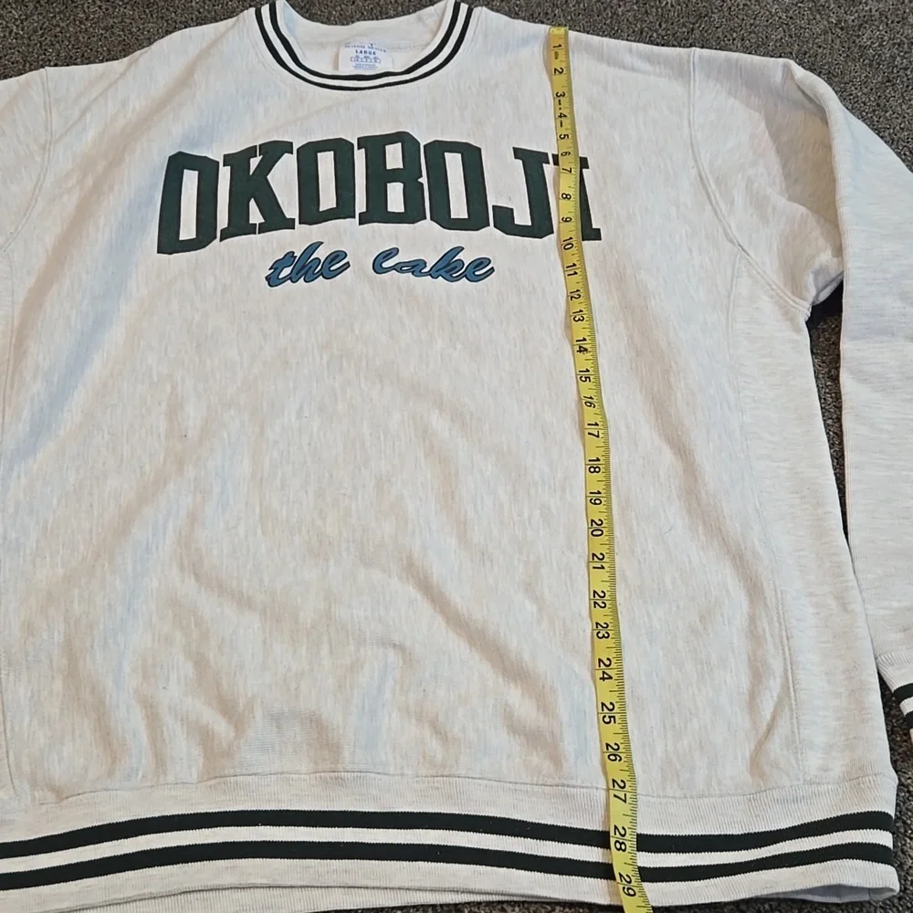 Vintage Champion Mens Okoboji The Lake Reverse Weave 90" Crewneck Pullover Sz L - Picture 2 of 7
